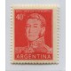ARGENTINA 1954 GJ 1040a ESTAMPILLA NUEVA CON GOMA VARIEDAD GOMA RAYADA U$ 10